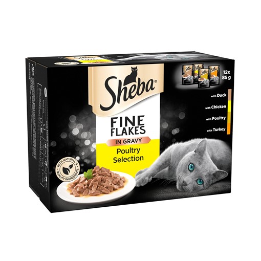 Picture of Sheba Fine Flakes Cat Food Pouches Poultry in Gravy 12 x 85g
