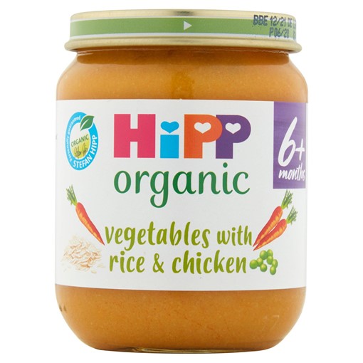 Picture of HiPP Organic Vegetables with Rice And Chicken Baby Food Jar 6+ Months 125g