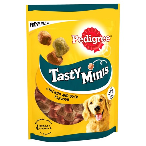 Picture of Pedigree Tasty Minis Adult Dog Treats Chicken & Duck Chewy Cubes 130g