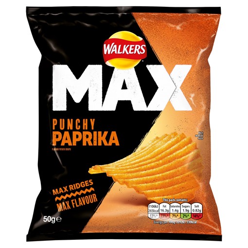 Picture of Walkers Max Punchy Paprika Crisps 50g