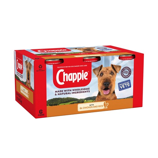 Picture of Chappie Adult Wet Dog Food Tins Chicken & Rice in Loaf 6 x 412g