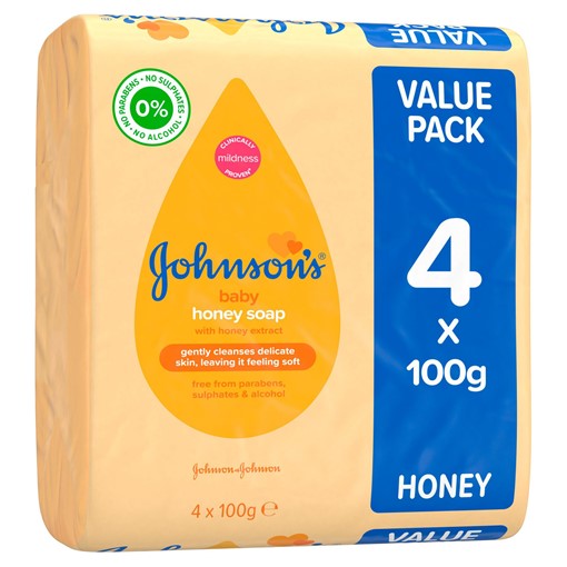 Picture of Johnsons Baby Honey Soap 4PACK