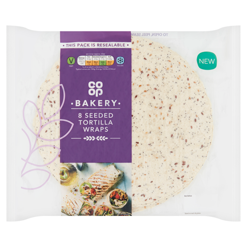 Picture of Co-op Bakery 8 Seeded Tortilla Wraps
