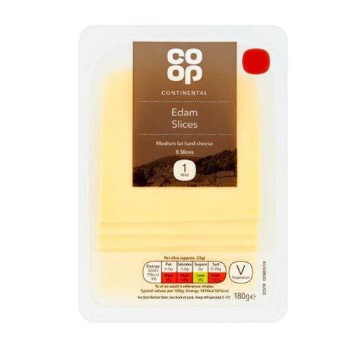 Picture of Co Op 8 Continental Edam Slices 180g
