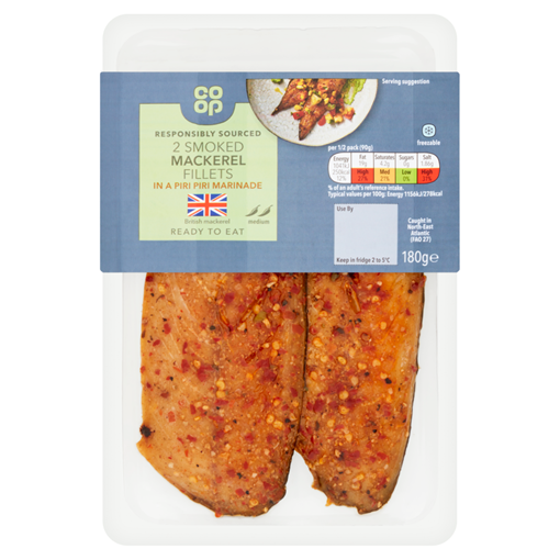 Picture of Co-op 2 Smoked Mackerel Fillets 180g