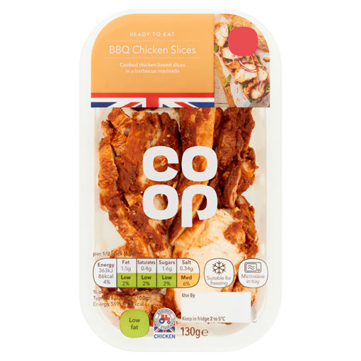 Picture of Co-op Ready to Eat BBQ Chicken Slices 130g