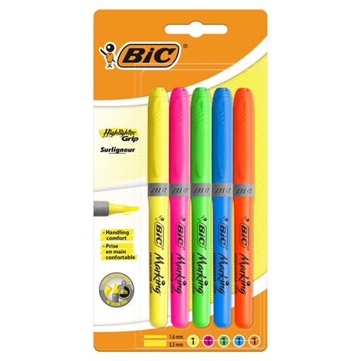 Picture of BIC Brite Liner Grip Highlighters 5 Pack