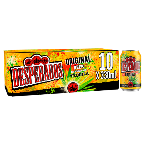 Picture of Desperados Tequila Lager Beer 10 x 330ml Cans
