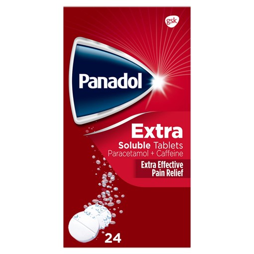 Picture of Panadol Paracetamol Caffeine Pain Relief Tablets 500mg Extra Soluble 24s