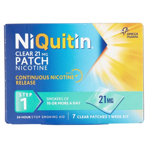 Picture of NiQuitin Step 1 Clear 21mg Patch 7 Patches