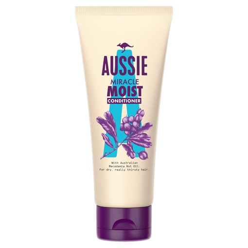 Picture of Aussie Miracle Moist Conditioner - Vegan - Moisture-Quenching For Dry, Damaged Hair, 200ml