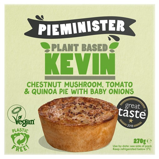 Picture of Pieminister Kevin Chestnut Mushroom, Tomato & Quinoa Pie with Baby Onions 270g