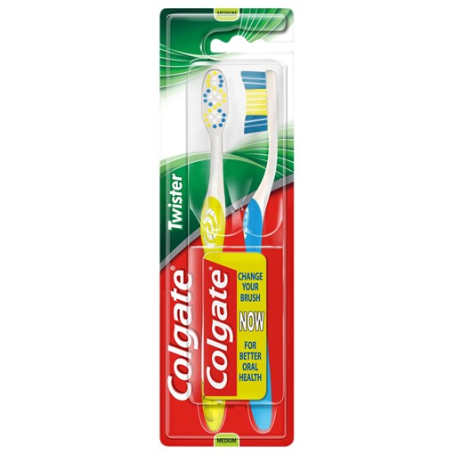Picture of Colgate Twister Fresh Medium Toothbrush x2