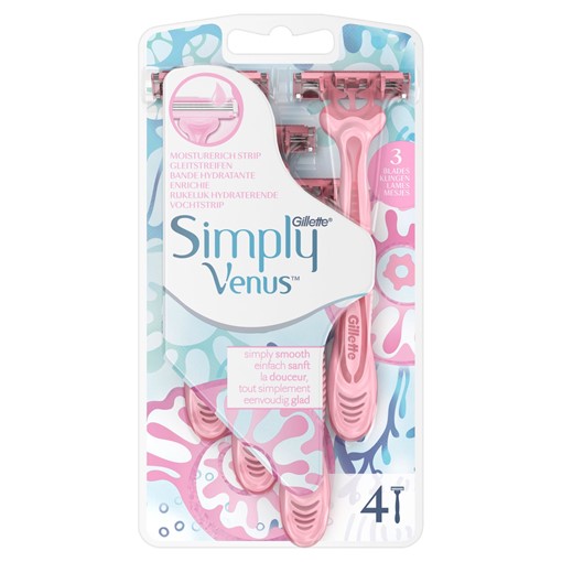 Picture of Gillette Venus Simply 3 Disposable Razors, Pack Of 4