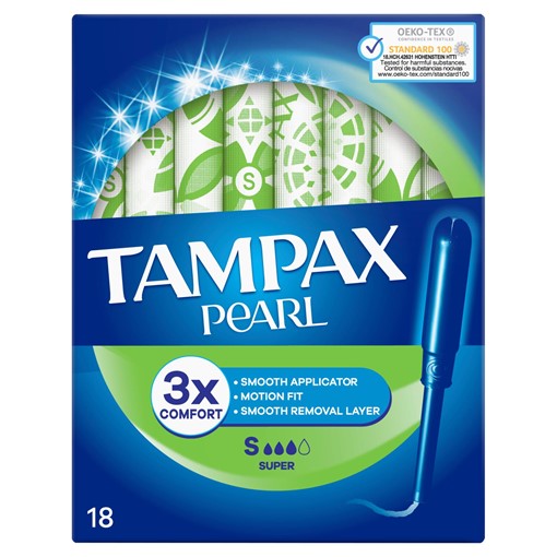 Picture of Tampax Pearl Super Tampons With Applicator X 18