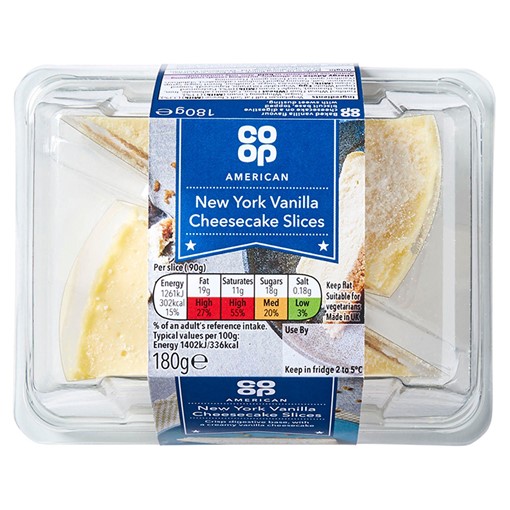 Picture of Co-op American New York Vanilla Cheesecake Slices 180g