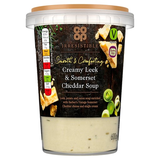 Picture of Co-op Irresistible Creamy Leek & Somerset Cheddar Soup 600g