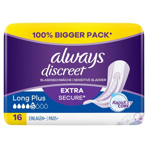 Picture of Always Discreet Incontinence Pads Plus Long Plus x16