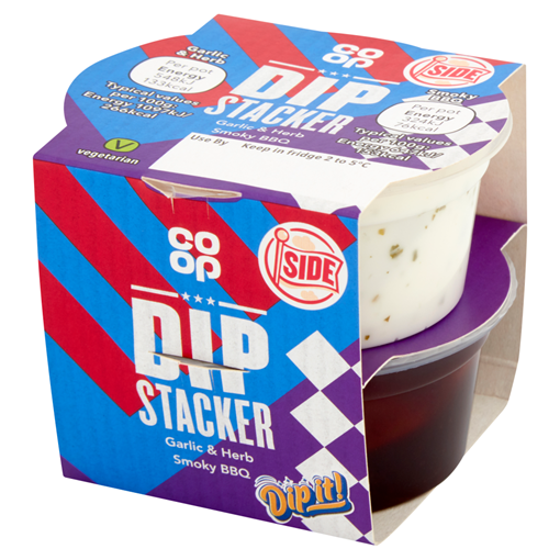Picture of Co-op Dip Stacker Garlic & Herb Smoky BBQ 2 x 50g (100g)