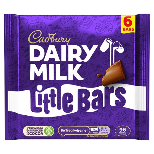 Picture of Cadbury Dairy Milk Little Bars 6 Pack 108g