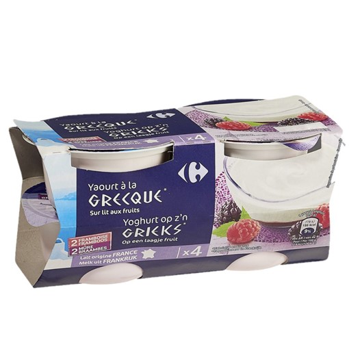 Picture of Carrefour Red Berries Bottom Greek Yoghurt 4x150g