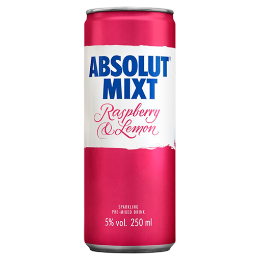 Picture of Absolut Raspberry & Lemon Can 250ML