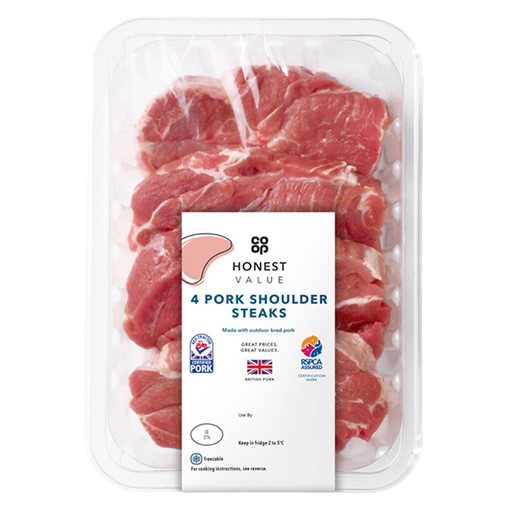 Picture of Co-op Honest Value 4 Pork Shoulder Steaks 600g