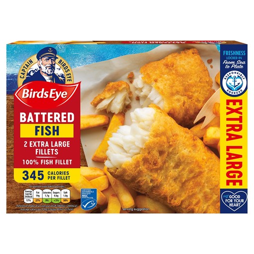 Picture of Birds Eye 2 Extra Large Battered Fish Fillets 320g