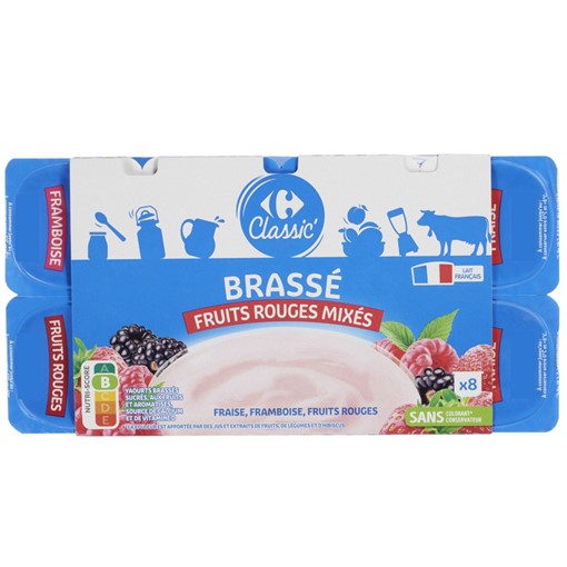Picture of Carrefour Mixed Red Berries Yoghurt 8x125g