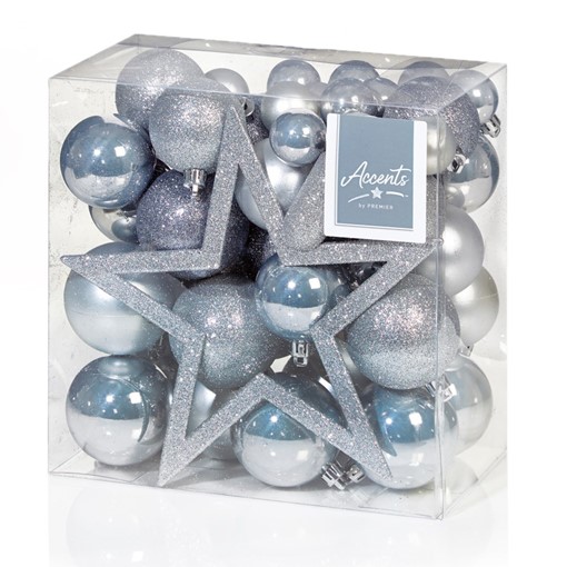 Picture of 50pc Mixed Finish Bauble Pack w Tre