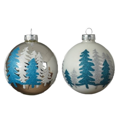 Picture of BAUBLE GLASS GLITTER TREES  - 3 pack