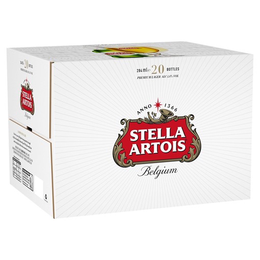 Picture of Stella Artois Belgium Premium Lager Bottles 20 x 284ml
