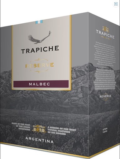 Trapiche Reserve Malbec Bag in Box Jersey Online Groceries Channel Islands Cooperative Society